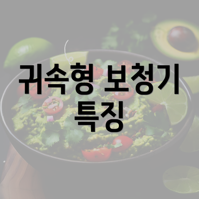 귀속형 보청기 특징