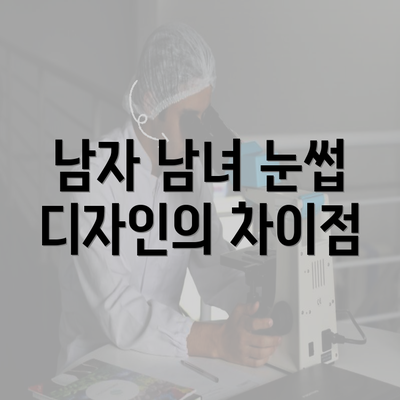 남자 남녀 눈썹 디자인의 차이점