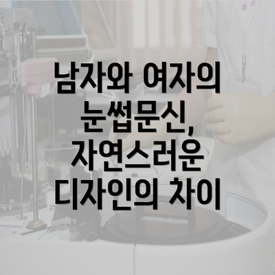 남자와 여자의 눈썹문신, 자연스러운 디자인의 차이