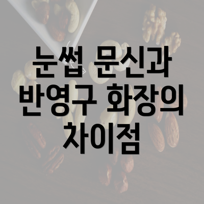 눈썹 문신과 반영구 화장의 차이점