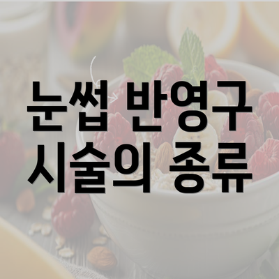 눈썹 반영구 시술의 종류