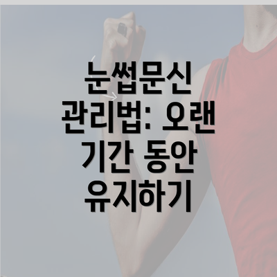 눈썹문신 관리법: 오랜 기간 동안 유지하기