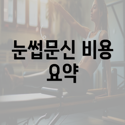 눈썹문신 비용 요약