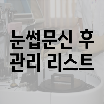 눈썹문신 후 관리 리스트