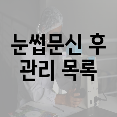 눈썹문신 후 관리 목록