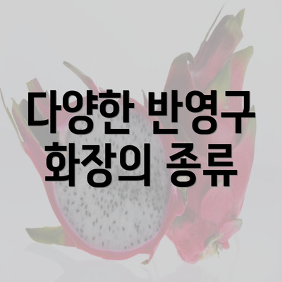 다양한 반영구 화장의 종류