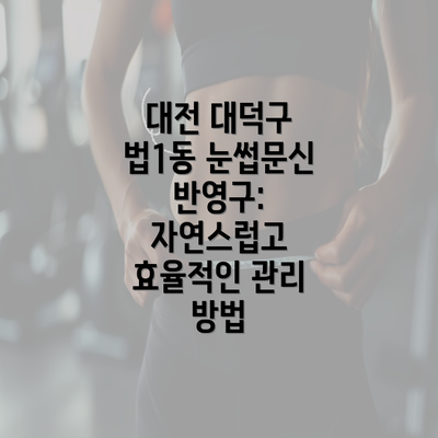 대전 대덕구 법1동 눈썹문신 반영구: 자연스럽고 효율적인 관리 방법