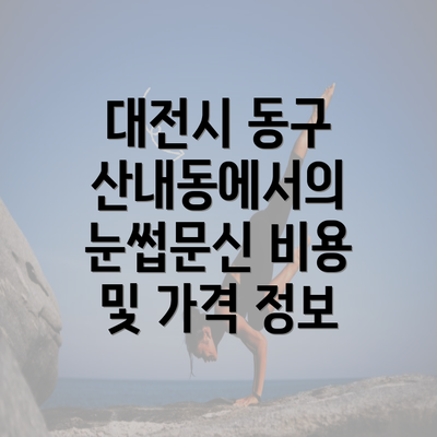 대전시 동구 산내동에서의 눈썹문신 비용 및 가격 정보