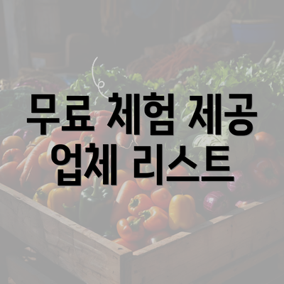 무료 체험 제공 업체 리스트