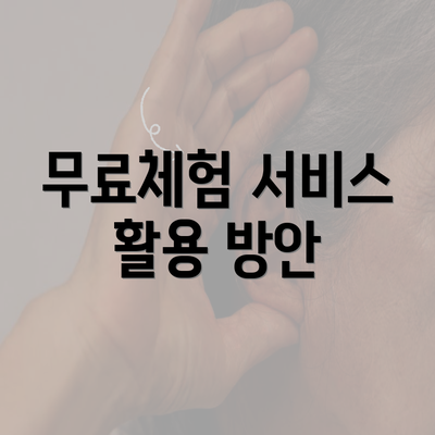 무료체험 서비스 활용 방안