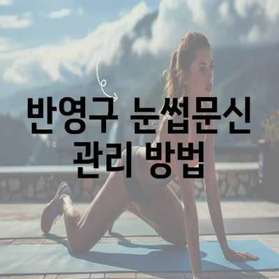 반영구 눈썹문신 관리 방법