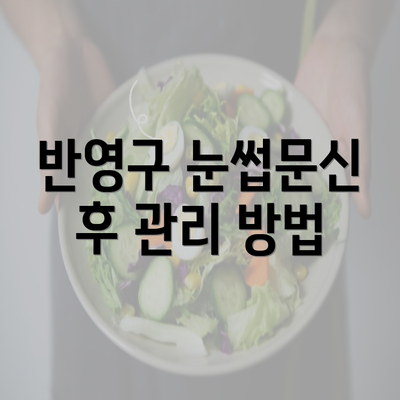 반영구 눈썹문신 후 관리 방법