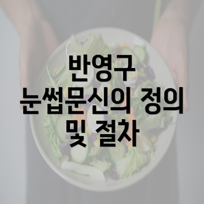 반영구 눈썹문신의 정의 및 절차