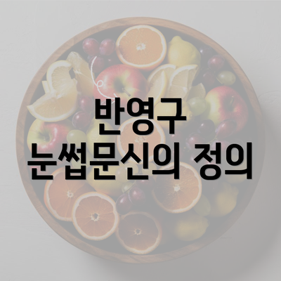 반영구 눈썹문신의 정의