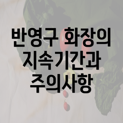 반영구 화장의 지속기간과 주의사항