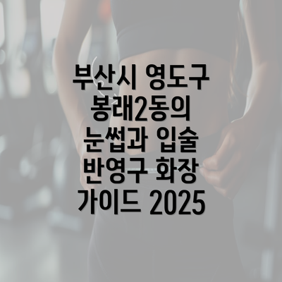 부산시 영도구 봉래2동의 눈썹과 입술 반영구 화장 가이드 2025