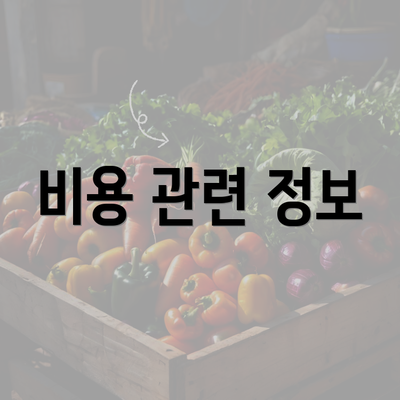 비용 관련 정보