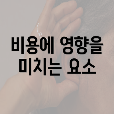 비용에 영향을 미치는 요소