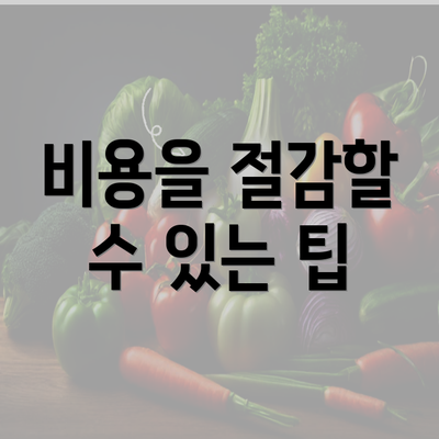 비용을 절감할 수 있는 팁