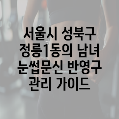 서울시 성북구 정릉1동의 남녀 눈썹문신 반영구 관리 가이드