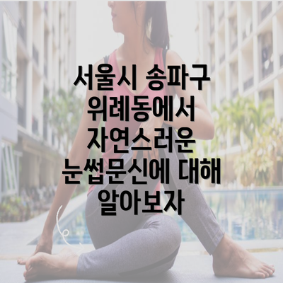 서울시 송파구 위례동에서 자연스러운 눈썹문신에 대해 알아보자