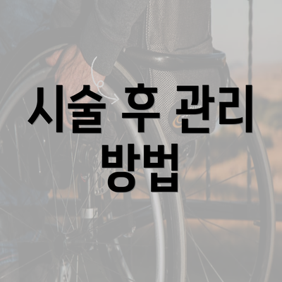 시술 후 관리 방법