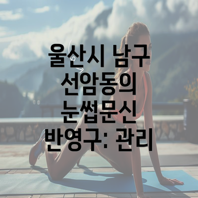 울산시 남구 선암동의 눈썹문신 반영구: 관리