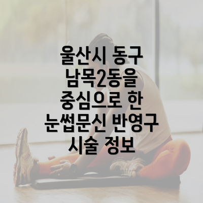 울산시 동구 남목2동을 중심으로 한 눈썹문신 반영구 시술 정보