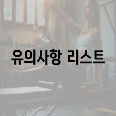 유의사항 리스트