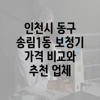 인천시 동구 송림1동 보청기 가격 비교와 추천 업체