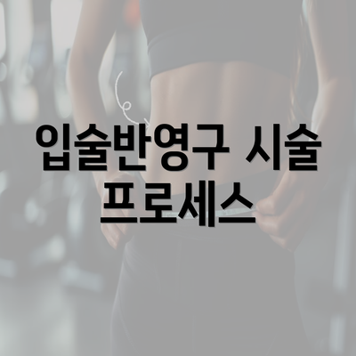 입술반영구 시술 프로세스