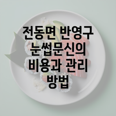 전동면 반영구 눈썹문신의 비용과 관리 방법