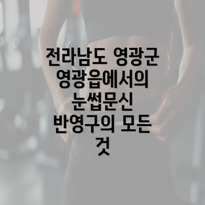 전라남도 영광군 영광읍에서의 눈썹문신 반영구의 모든 것