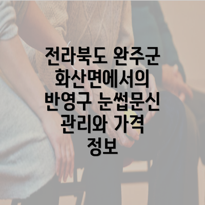 전라북도 완주군 화산면에서의 반영구 눈썹문신 관리와 가격 정보