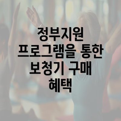 정부지원 프로그램을 통한 보청기 구매 혜택