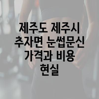 제주도 제주시 추자면 눈썹문신 가격과 비용 현실