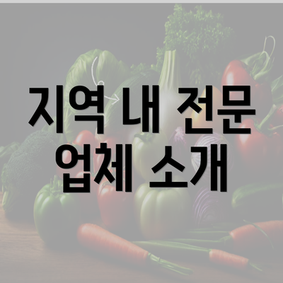 지역 내 전문 업체 소개