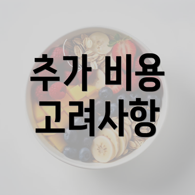 추가 비용 고려사항