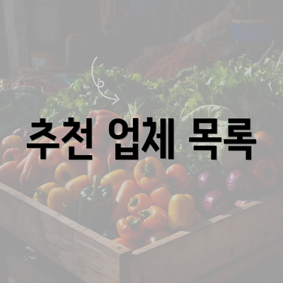 추천 업체 목록