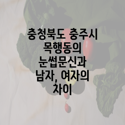 충청북도 충주시 목행동의 눈썹문신과 남자, 여자의 차이