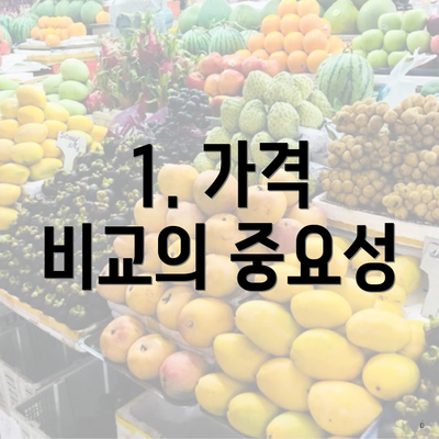 1. 가격 비교의 중요성