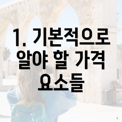 1. 기본적으로 알야 할 가격 요소들