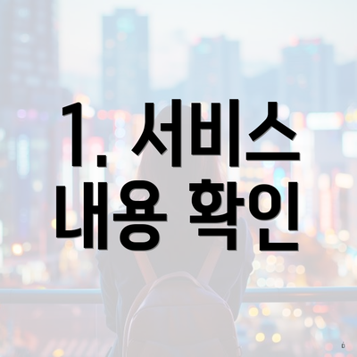 1. 서비스 내용 확인