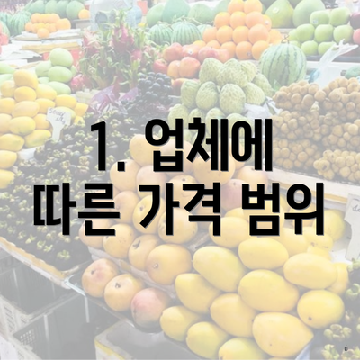 1. 업체에 따른 가격 범위