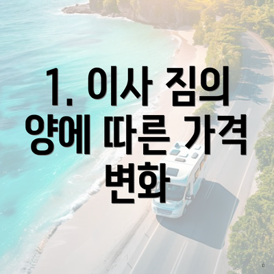 1. 이사 짐의 양에 따른 가격 변화