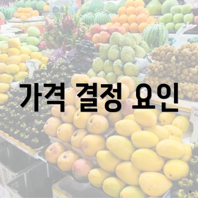 가격 결정 요인