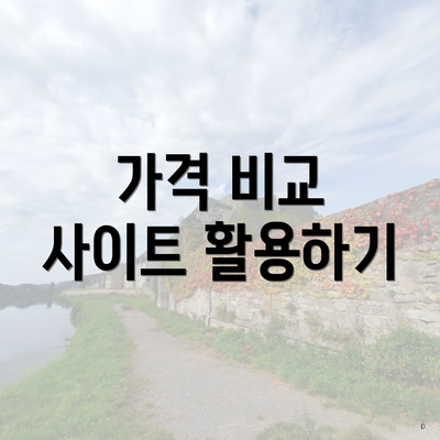 가격 비교 사이트 활용하기