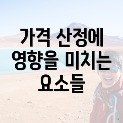 가격 산정에 영향을 미치는 요소들