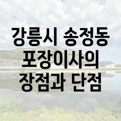 강릉시 송정동 포장이사의 장점과 단점