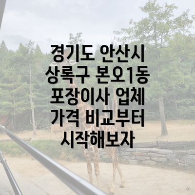 경기도 안산시 상록구 본오1동 포장이사 업체 가격 비교부터 시작해보자